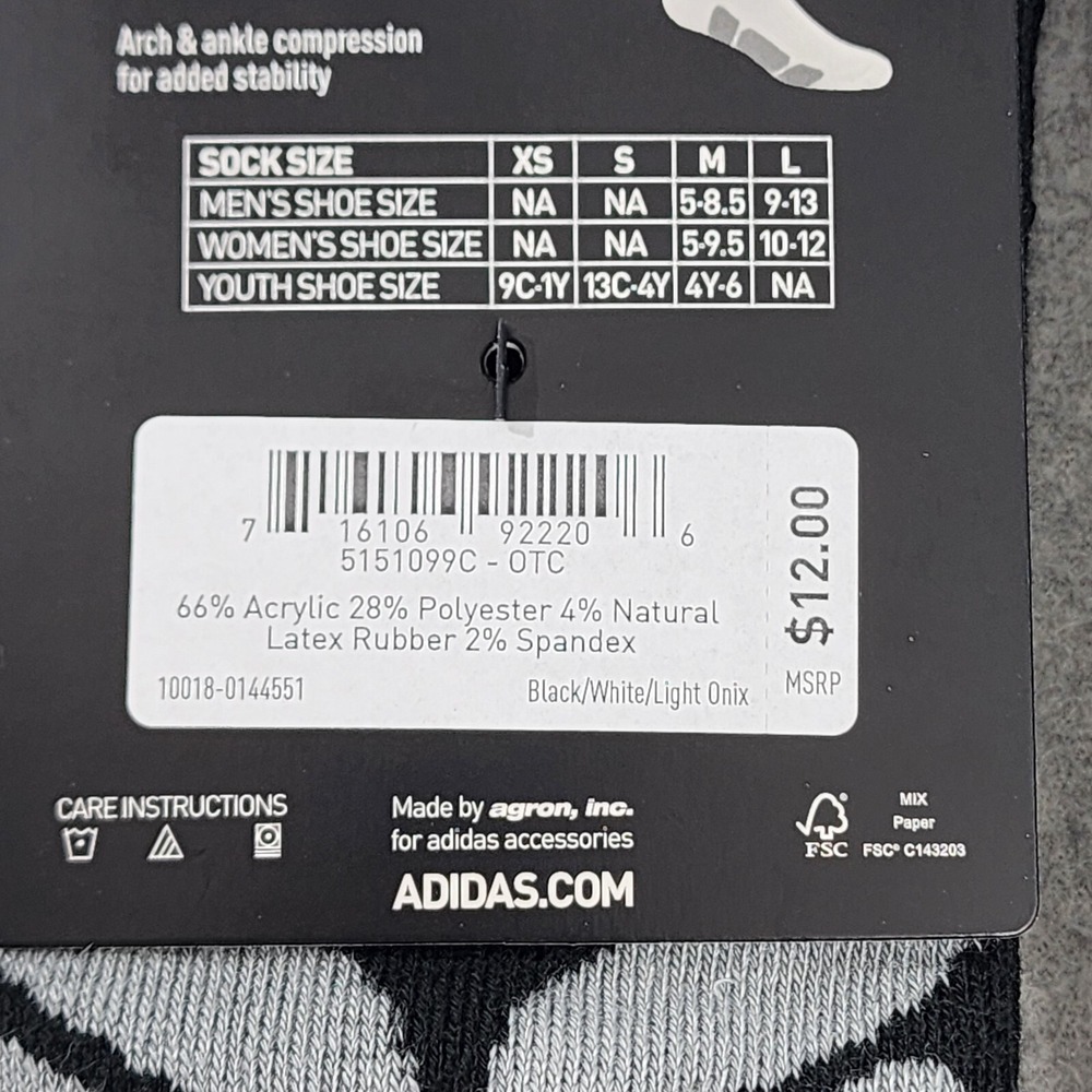 Adidas 2 Pairs Baseball Socks Over the Calf Mens M Black Aeroready Compression - Picture 6 of 7